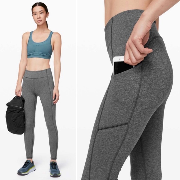 Lululemon Speed Up Tight 31" Heathered Black Size 4 - Picture 2 of 6